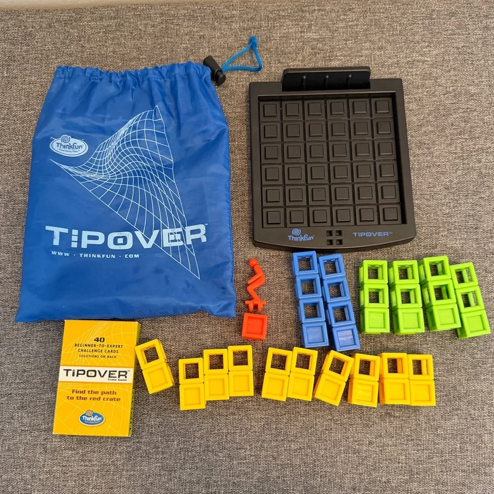 Thinkfun TipOver Thinking Game Vintage 2004 Storage Bag MISSING ONE CARD